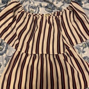 Off the shoulder stripped blouse